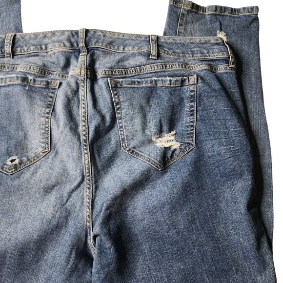 Torrid Womens Boyfriend Jeans Sz 24R Distressed Denim Stretch Cotton Spandex - Picture 7 of 9